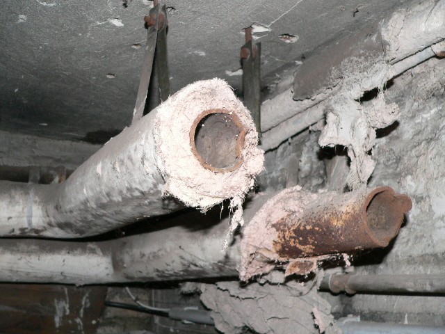 Asbestos containing pipe insulation